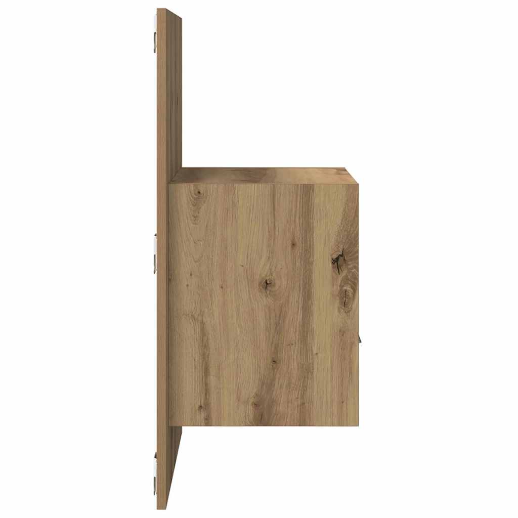 Noptiera 2 pcs stejar artizanal 48.5 x 32.5 x 80 cm — imaginea 8