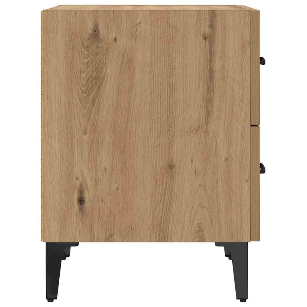 Noptiera cu sertar 2 pcs stejar artizanal 40 x 35 x 47.5 cm — imaginea 8