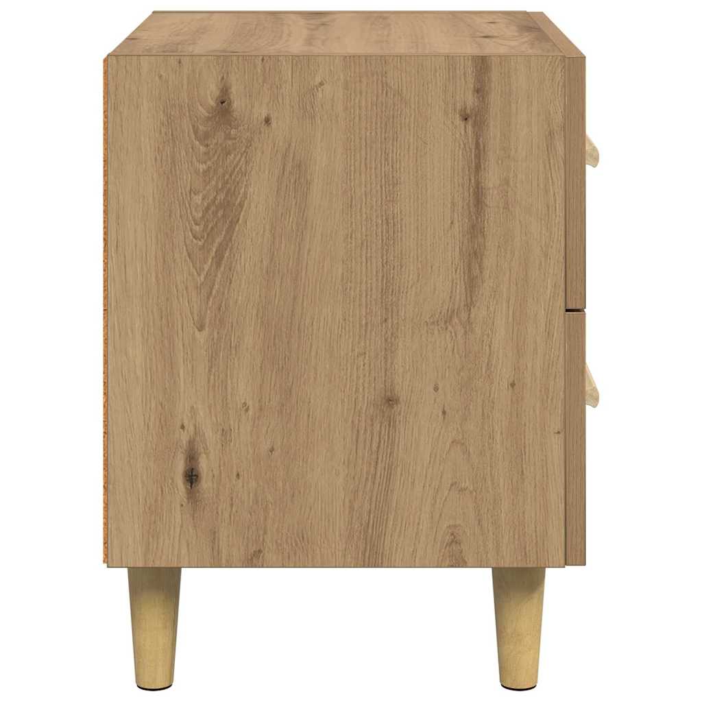 Noptiera stejar artizanal 40 x 35 x 47.5 cm Lemn compozit — imaginea 7