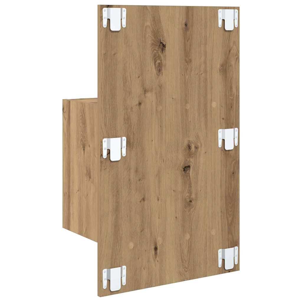 Noptiera 2 pcs stejar artizanal 48.5 x 32.5 x 80 cm — imaginea 9
