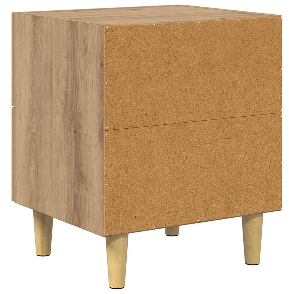 Noptiera stejar artizanal 40 x 35 x 47.5 cm Lemn compozit — imaginea 8
