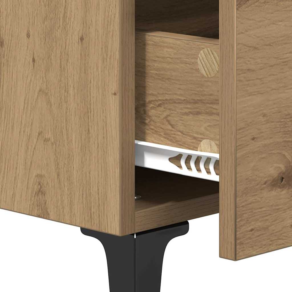 Noptiera cu sertar 2 pcs stejar artizanal 40 x 35 x 47.5 cm — imaginea 10