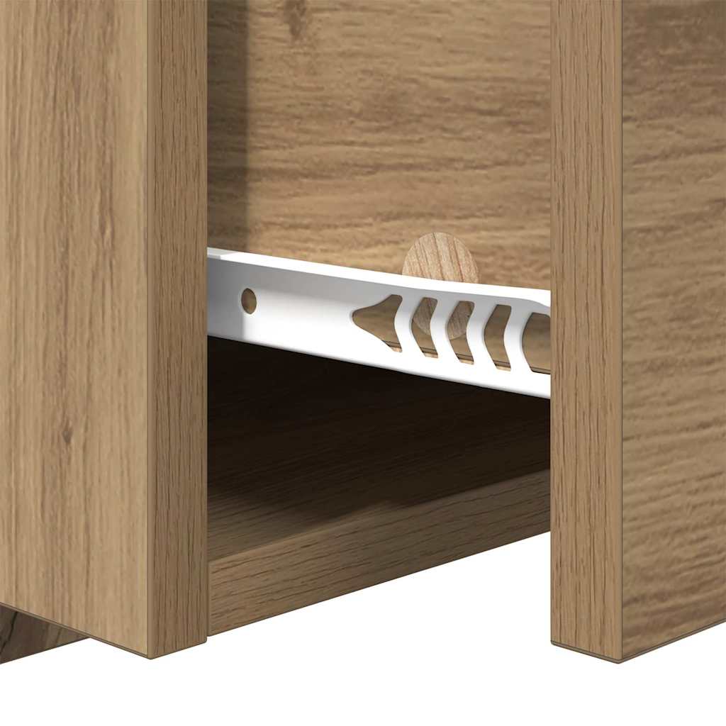 Noptiera 2 pcs stejar artizanal 48.5 x 32.5 x 80 cm — imaginea 11