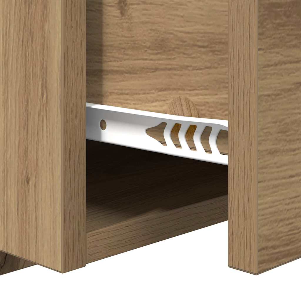 Noptiera 2 pcs stejar artizanal 48.5 x 32.5 x 80 cm — imaginea 11