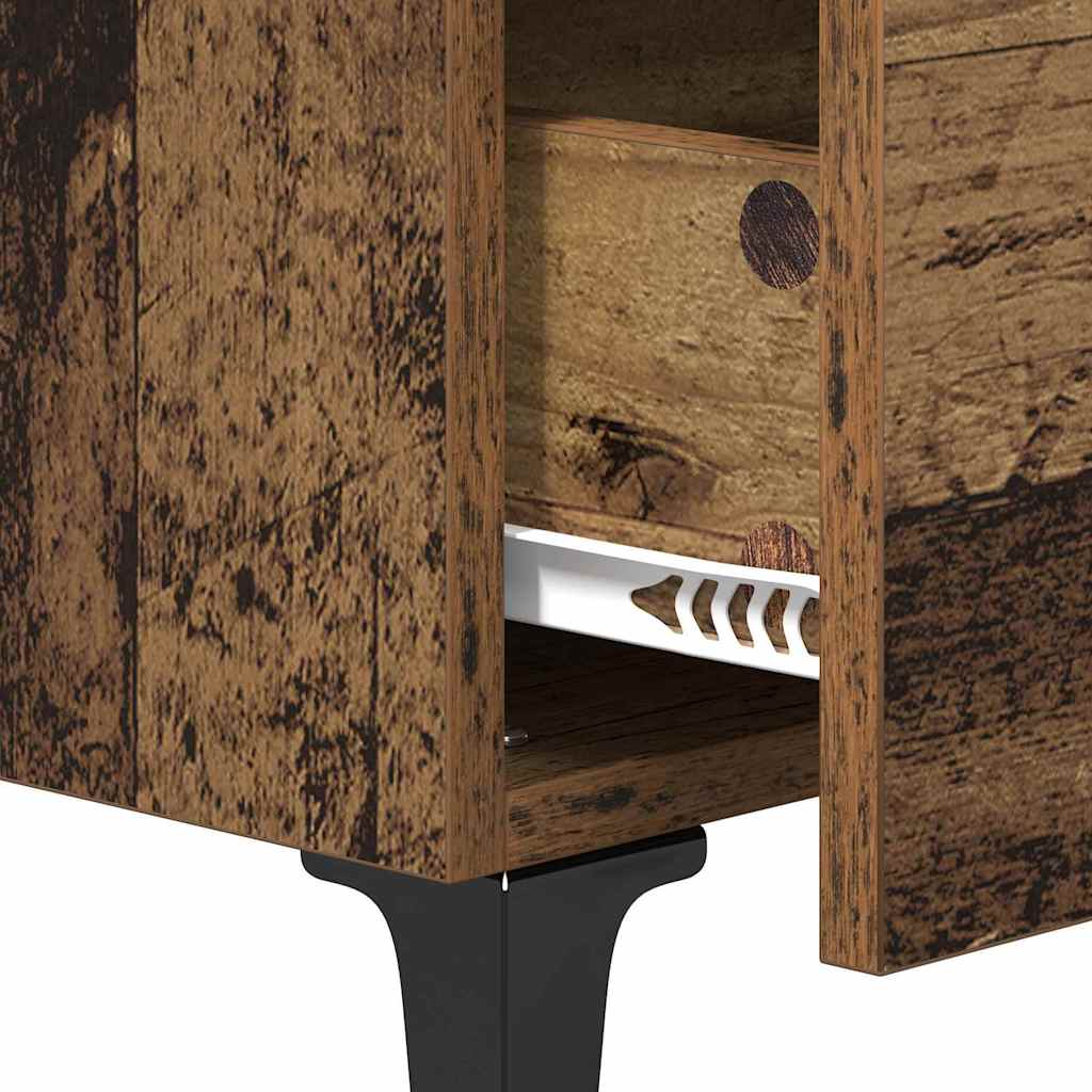 Noptiera 2 pcs Lemn vechi 40 x 35 x 47.5 cm Lemn compozit — imaginea 10