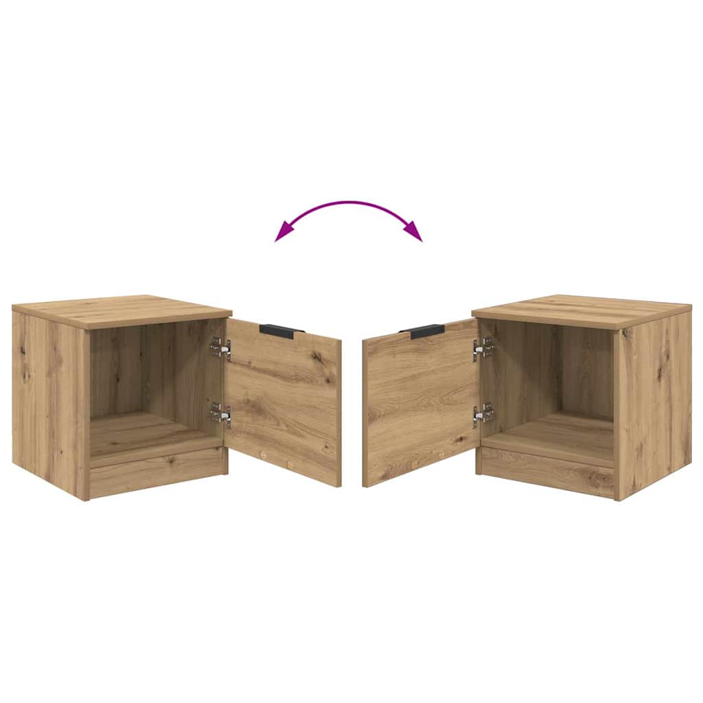 Noptiera 2 pcs stejar artizanal 40 x 39 x 40 cm — imaginea 12
