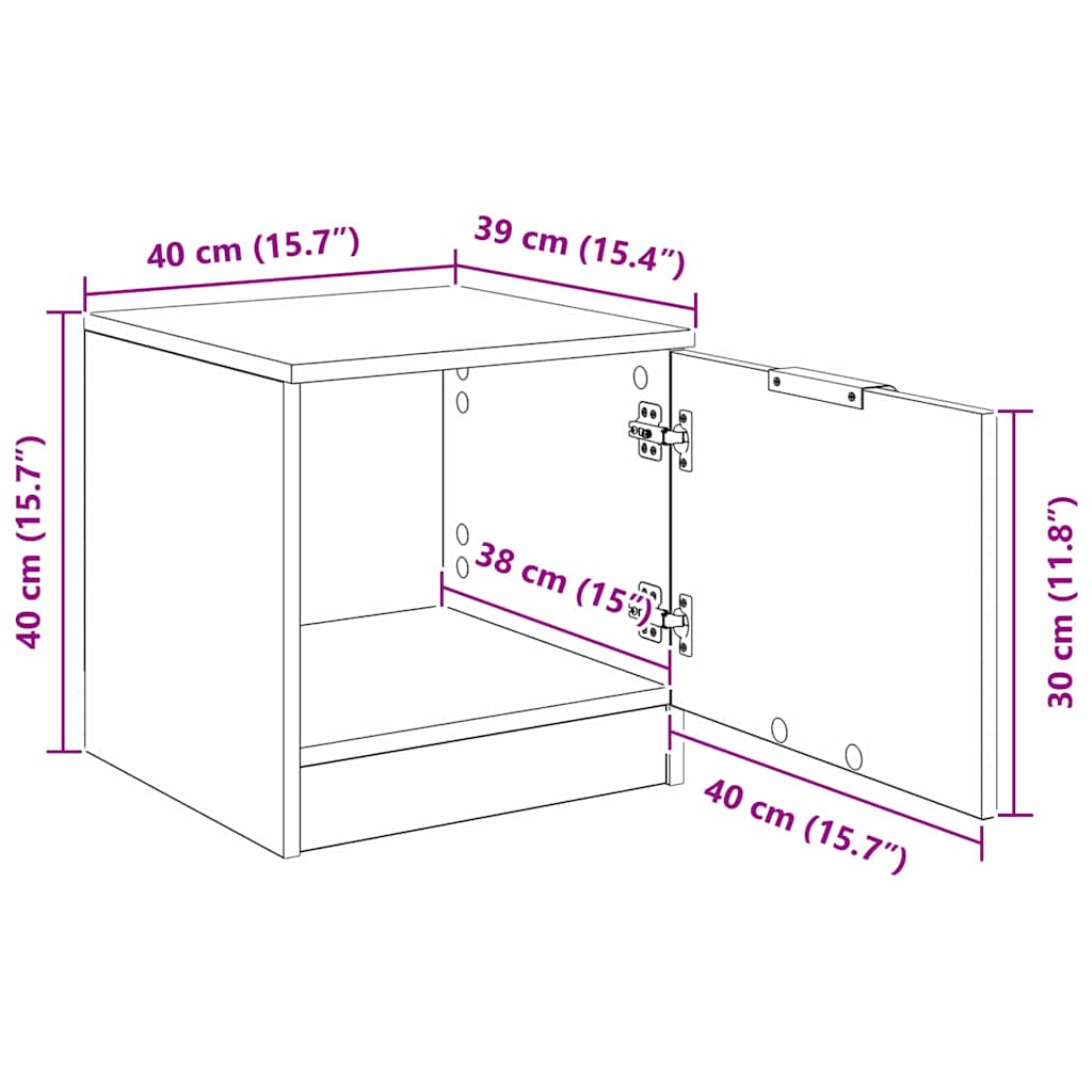 Noptiera 2 pcs stejar artizanal 40 x 39 x 40 cm — imaginea 14