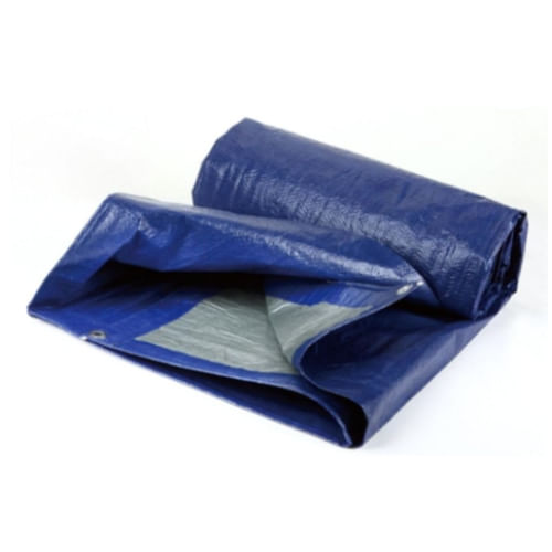 Prelata impermeabila, 3x4m, densitate 140g/mﾲ, inele de prindere, albastru/gri — imaginea 2