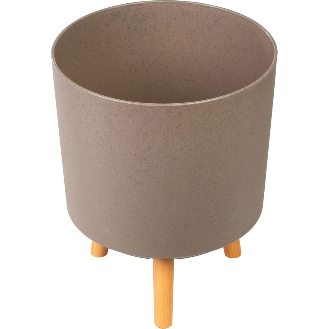 Ghiveci plastic cu 3 picioare pentru flori, CoffePowder, capacitate 15.5 litri, 30x37 cm — imaginea 2