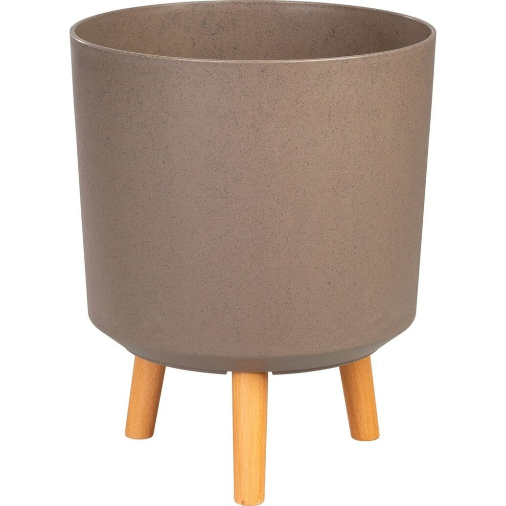 Ghiveci plastic cu 3 picioare pentru flori, CoffePowder, capacitate 15.5 litri, 30x37 cm — imaginea 4