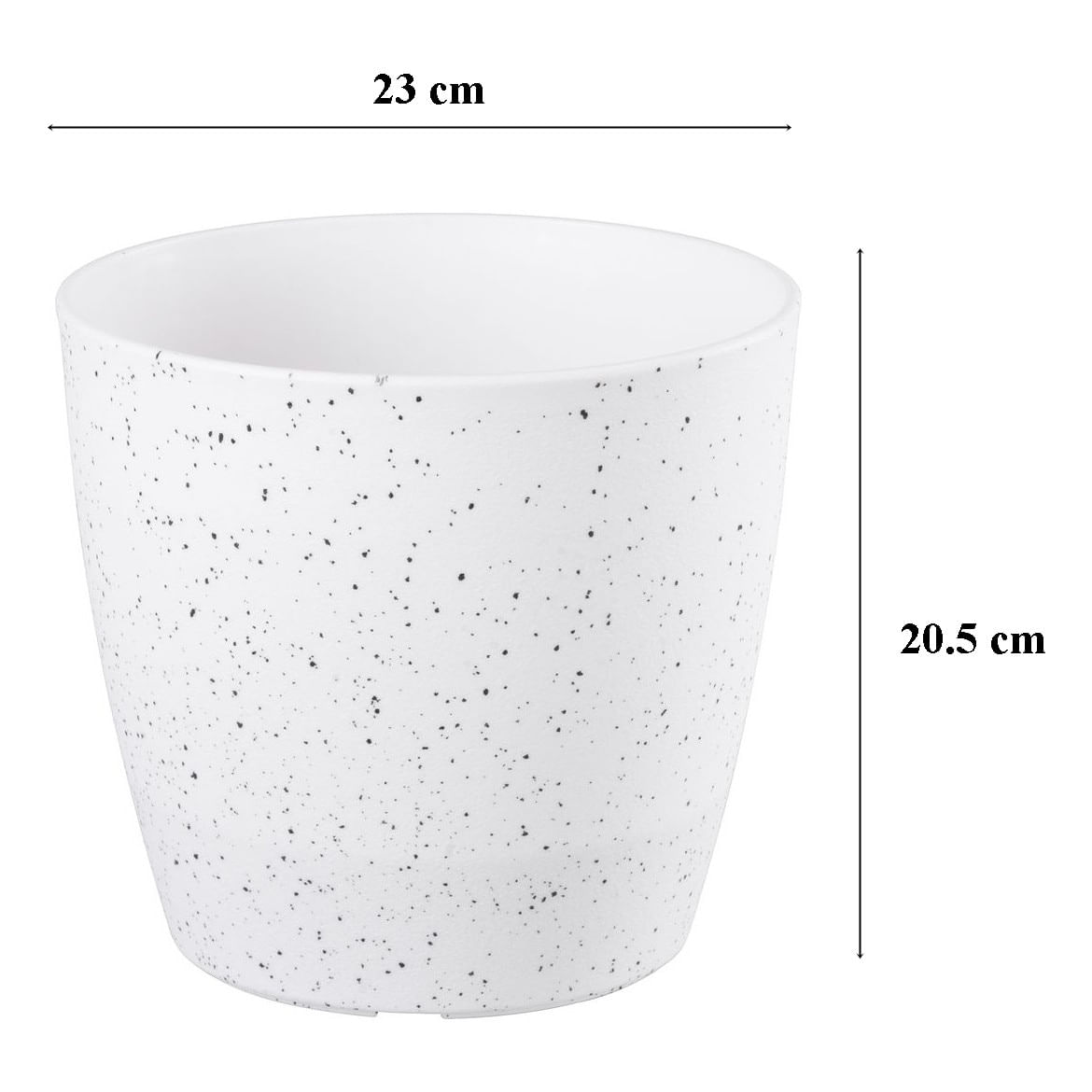 Ghiveci pentru flori din plastic rezistent, culoare alba, Stone Effect, diametru 23 cm, inaltime 20.5 cm — imaginea 2