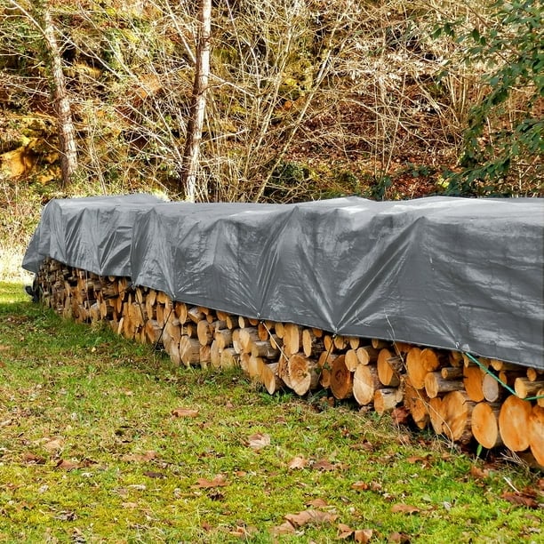 Prelata impermeabila universala, 5x8 m, densitate 100g/mﾲ, inele de prindere metalice, culoare argintie — imaginea 2