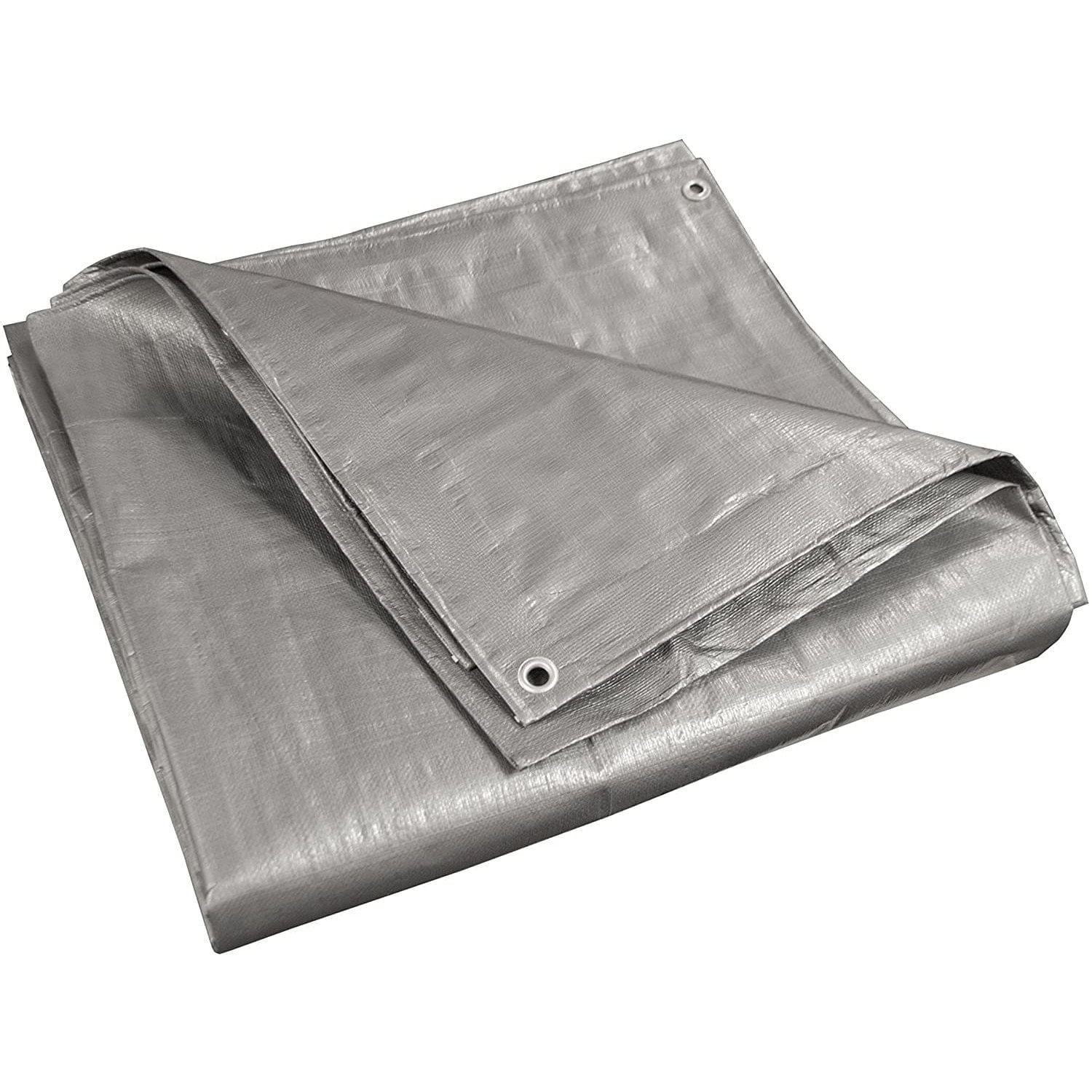 Prelata impermeabila universala, 2x8 m, densitate 100g/mﾲ, inele de prindere metalice, culoare argintie — imaginea 2