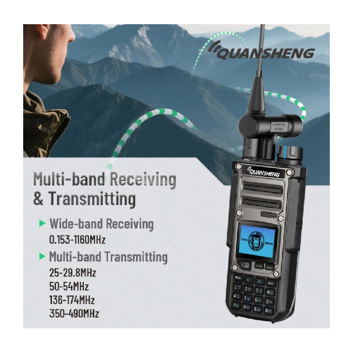 Statie emisie receptie CB, canal 22, frecventa 27,225 Mhz, VHF, UHF, Quansheng TK11(5), 10W export