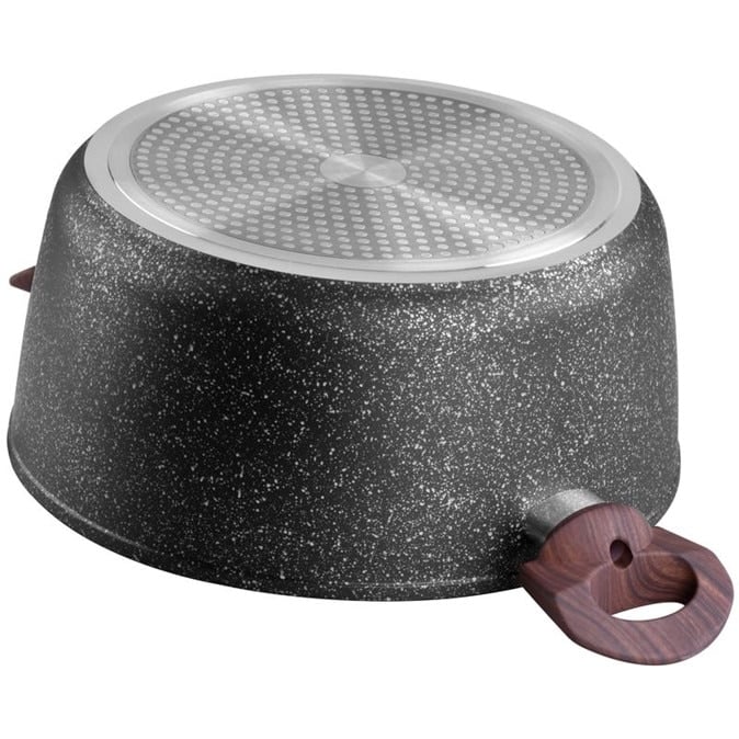 Oala rotunda cu capac triplu-strat BML24, diametru 24 cm, 4 l, manere lemn — imaginea 3