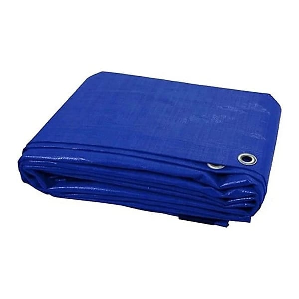 Prelata impermeabila universala, 10x15 m, densitate 80g/mﾲ, inele de prindere metalice, culoare albastra