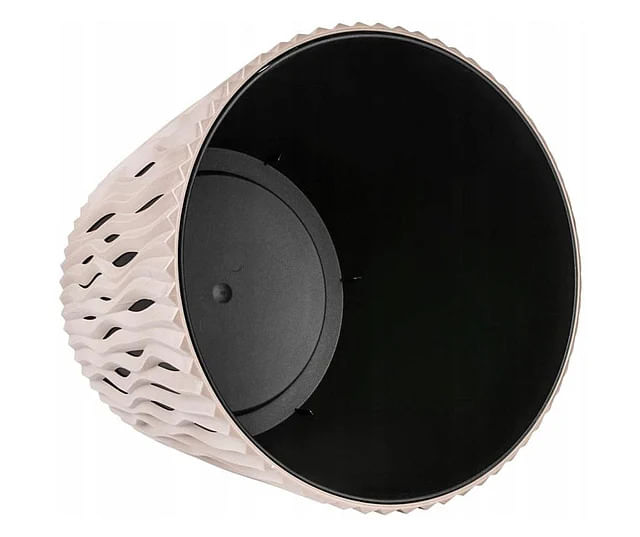 Ghiveci decorativ pentru flori, rotund, cafeniu, capacitate 3l, 16x18 cm — imaginea 2