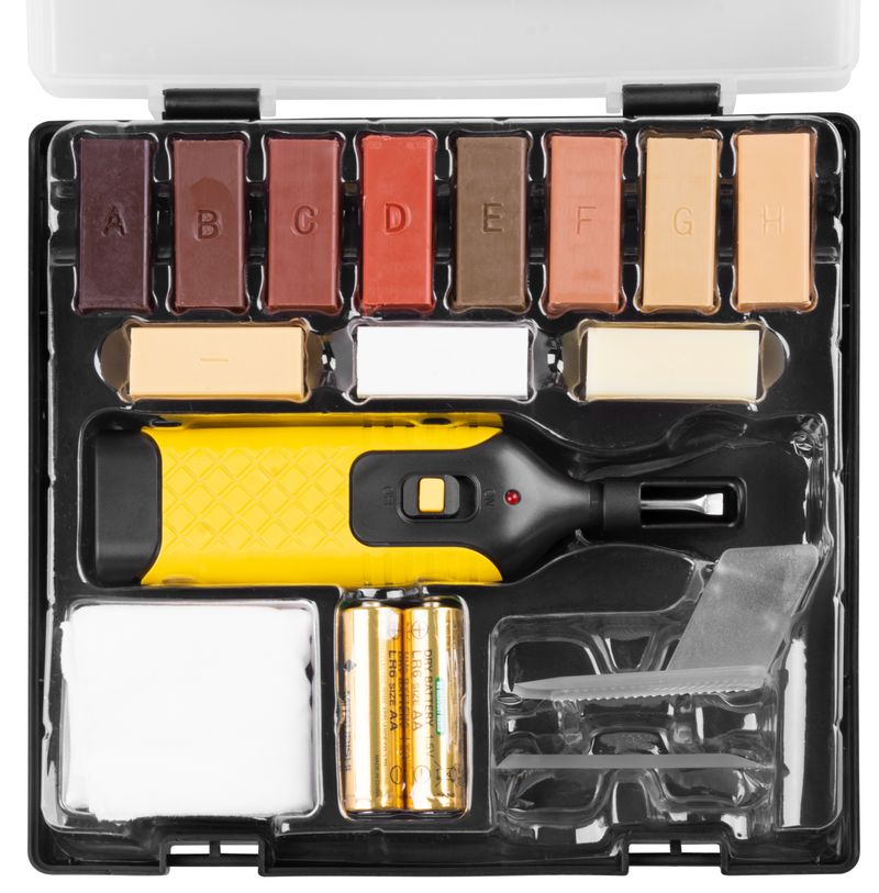 Kit reparatie cu 11 batoane cerate pentru parchet si podele laminate