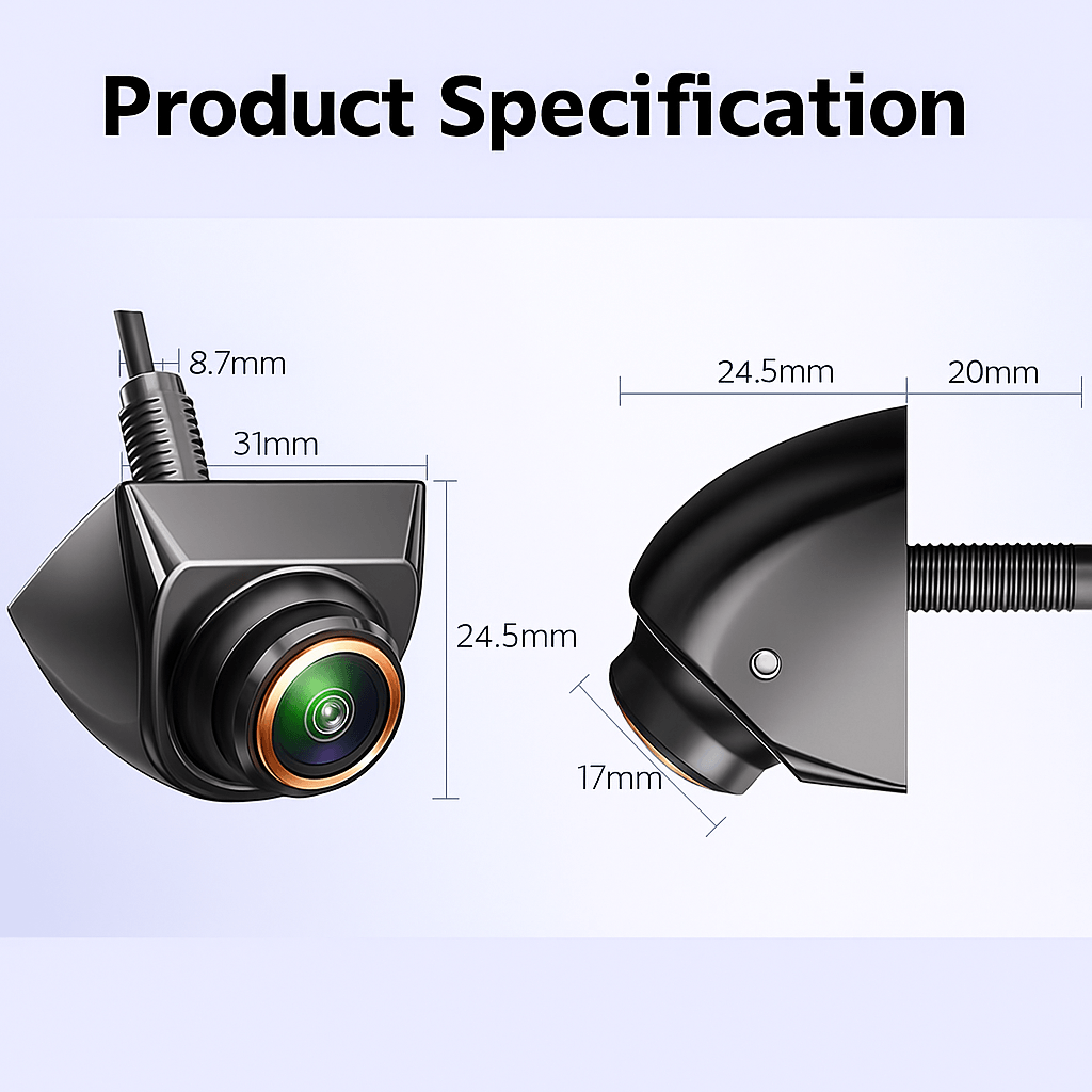 Camera Auto Marsarier Universala AHD 1080P CVBS 360° Reglabila IP68 Waterproof 12V 24V Full HD Night Vision - imagine 2