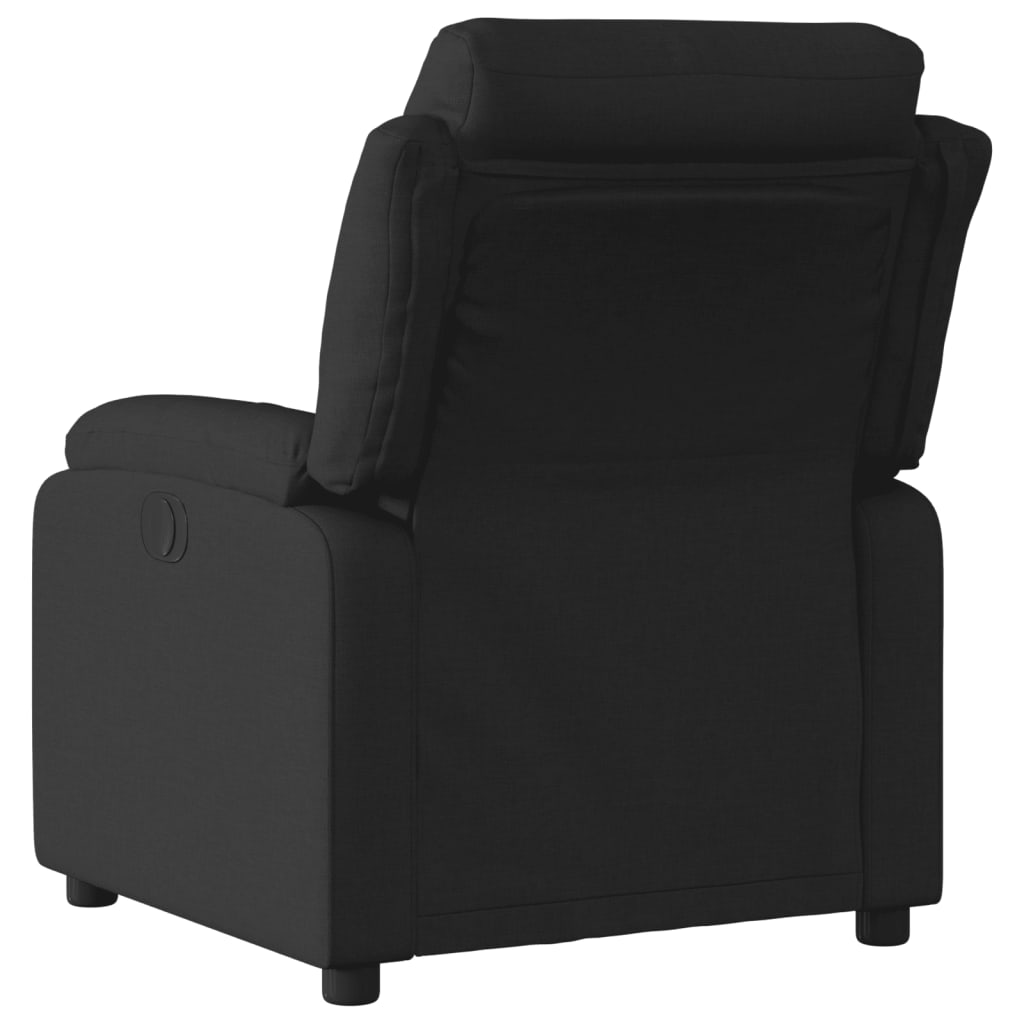 Fotoliu rabatabil din material textil negru — imaginea 3
