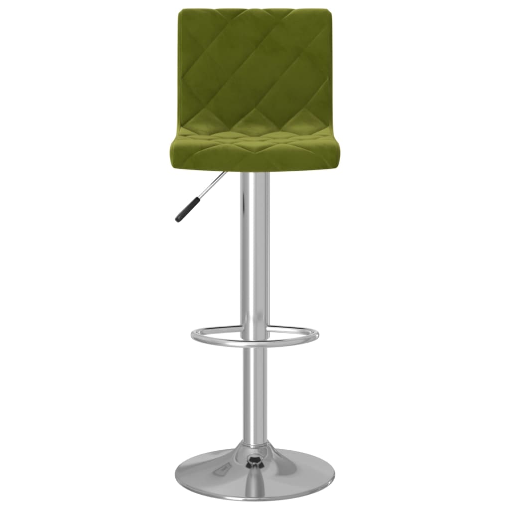 Scaune de bar, 2 buc., verde deschis, catifea — imaginea 4