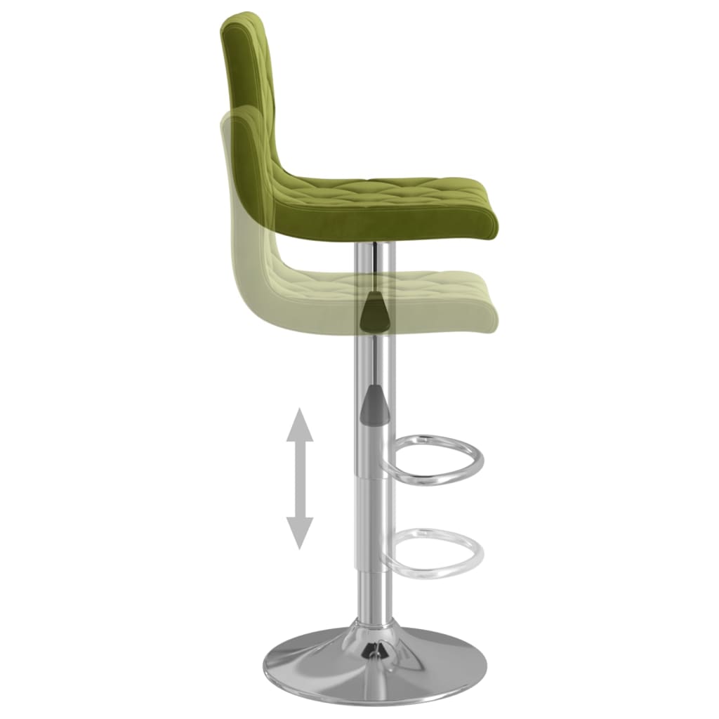 Scaune de bar, 2 buc., verde deschis, catifea — imaginea 7