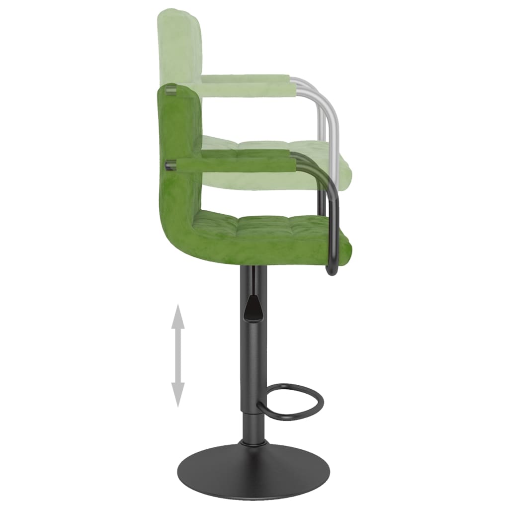 Scaun de bar, verde deschis, catifea — imaginea 6