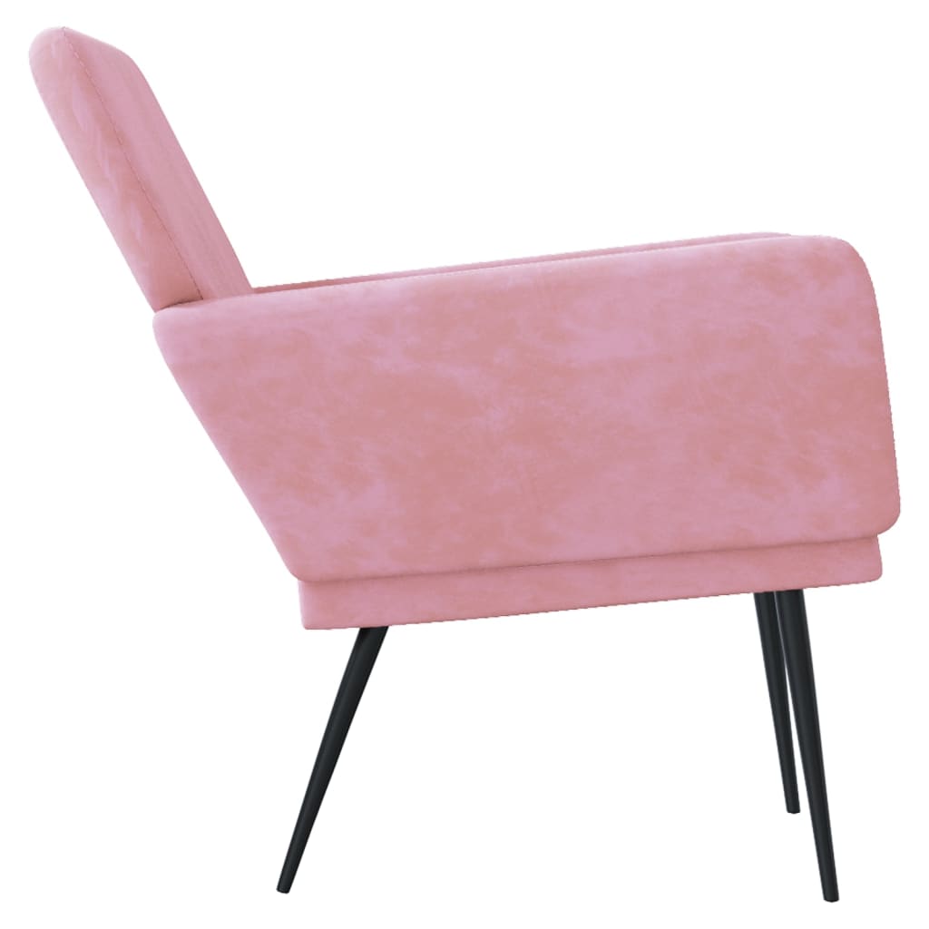 Fotoliu, roz, 62x79x79 cm, catifea — imaginea 4