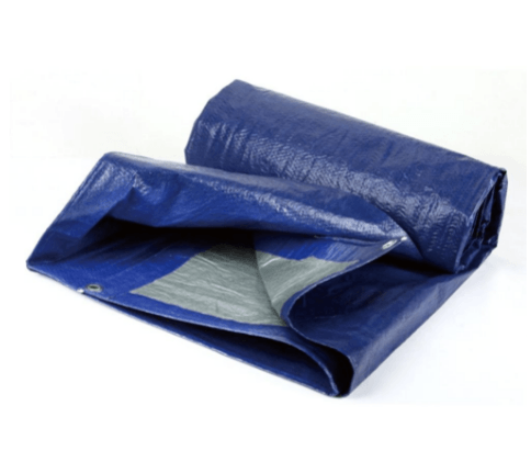 Prelata impermeabila, 4x5m, densitate 140g/mﾲ, inele de prindere, albastru/gri — imaginea 2