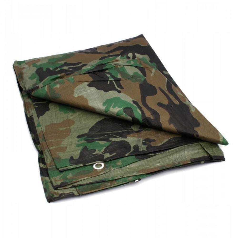 Prelata impermeabila Army Camouflage, 2x3m cu inele de prindere, 80gr/mﾲ