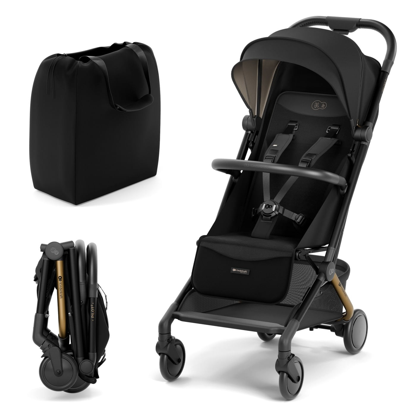Carucior sport Kinderkraft pilot 2, 0-22 kg, midnight black