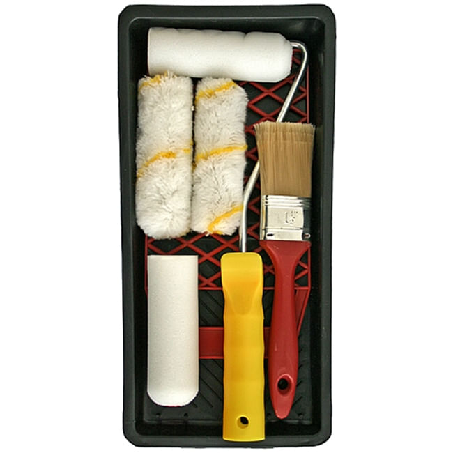 Set pentru vopsit si zugravit cu tava, gratar, trafalet cu 4 rezerve 100mm si pensula