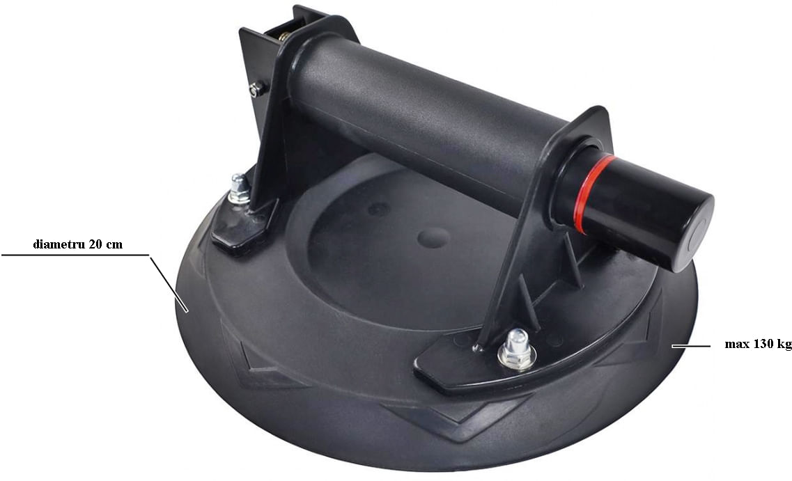 Ventuza pentru transport si montat parbrize, geamuri, placi ceramice, max 130 kg, in cutie transport plastic — imaginea 2
