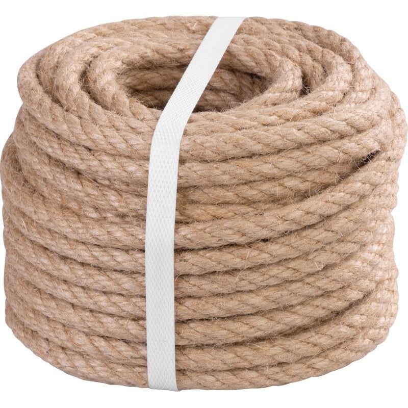 Funie rasucita din iuta pentru gradina si decor, 8 mm grosime, 20 m lungime