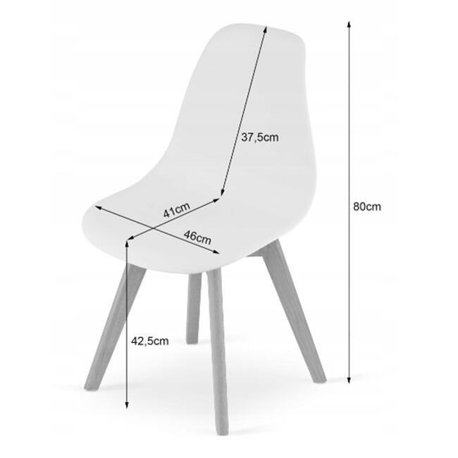 Scaun bucatarie/living, artool, kito, pp, lemn, alb, 46x54.5x80 cm — imaginea 4