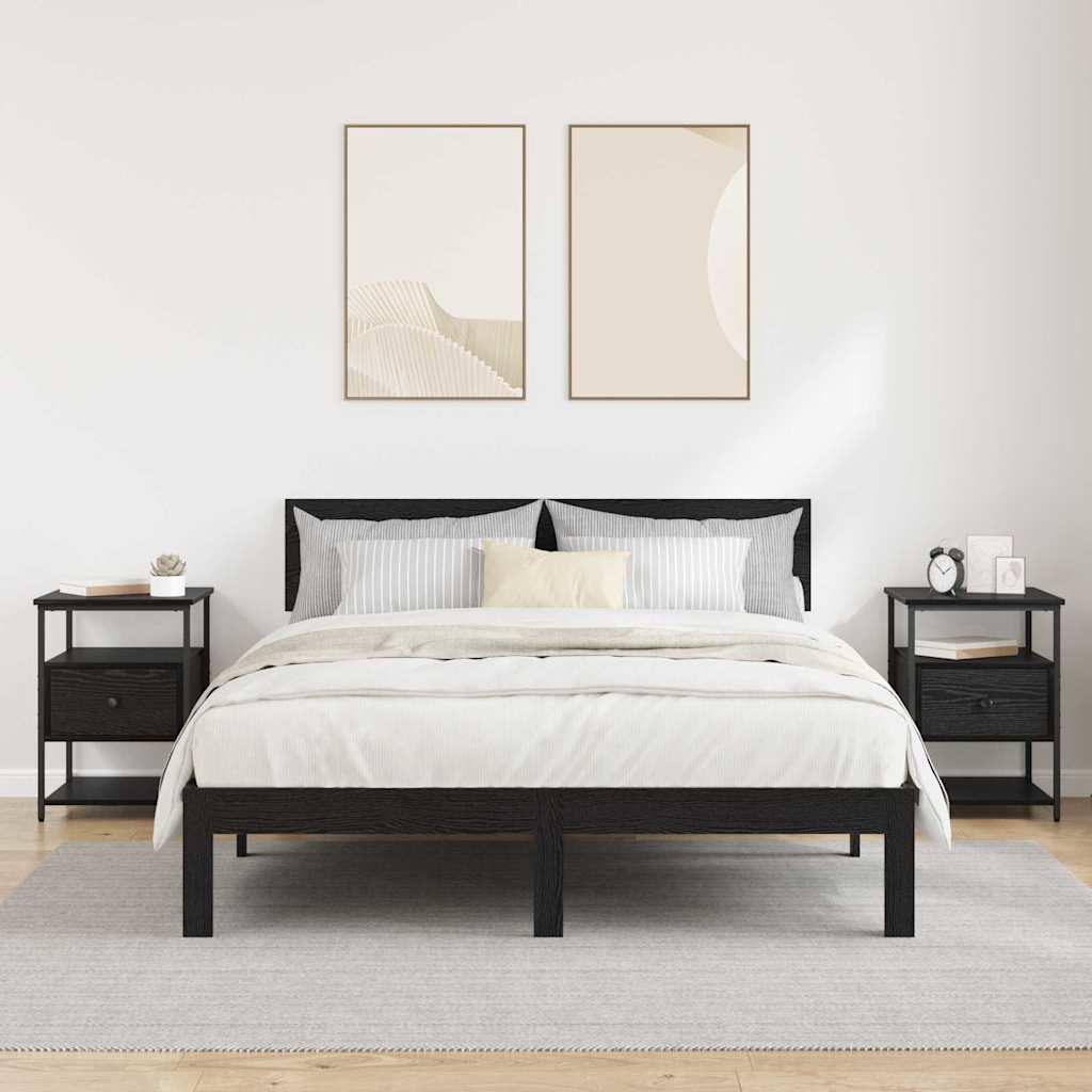 Noptiera cu sertar 2 pcs Stejar negru 40 x 42 x 56 cm — imaginea 4