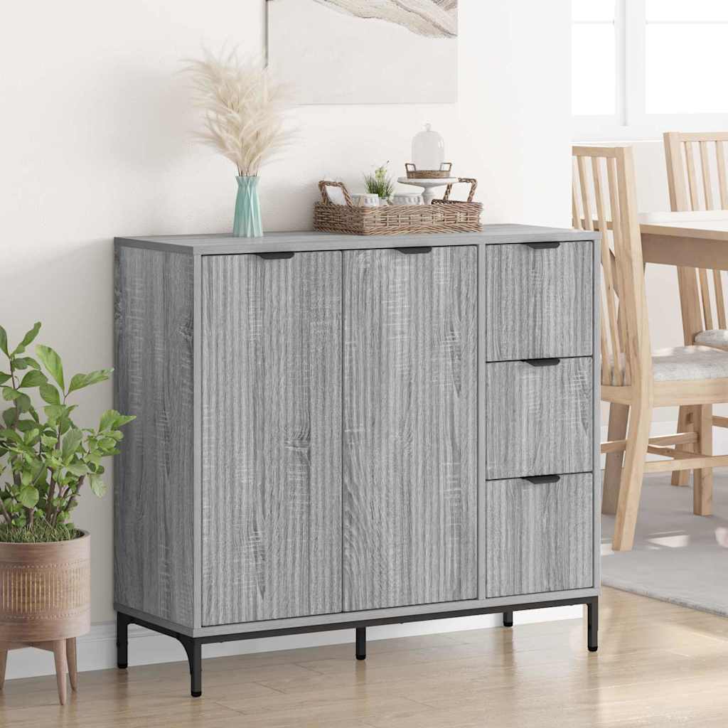 Bufet cu sertar sonoma gri 89.5 x 33 x 82 cm Lemn compozit — imaginea 4