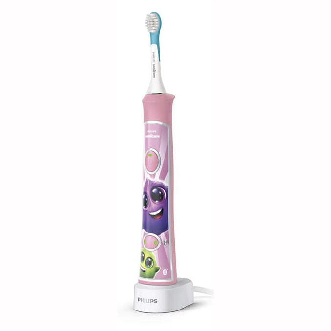 Periuta de dinti electrica, Philips HX6352/42, pentru copii, 2 programe de curatare, Roz