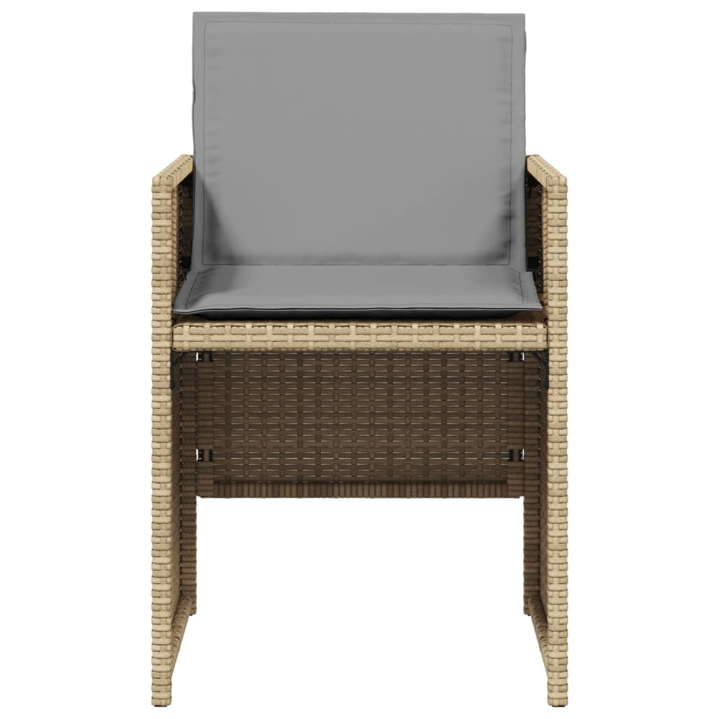 Set mobilier pentru gradina, 5 piese, cu perne, bej, poliratan — imaginea 5