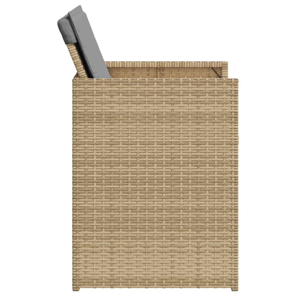 Set mobilier pentru gradina, 5 piese, cu perne, bej, poliratan — imaginea 6