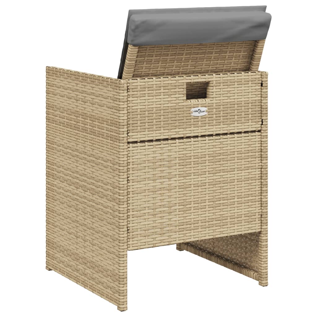 Set mobilier pentru gradina, 5 piese, cu perne, bej, poliratan — imaginea 7