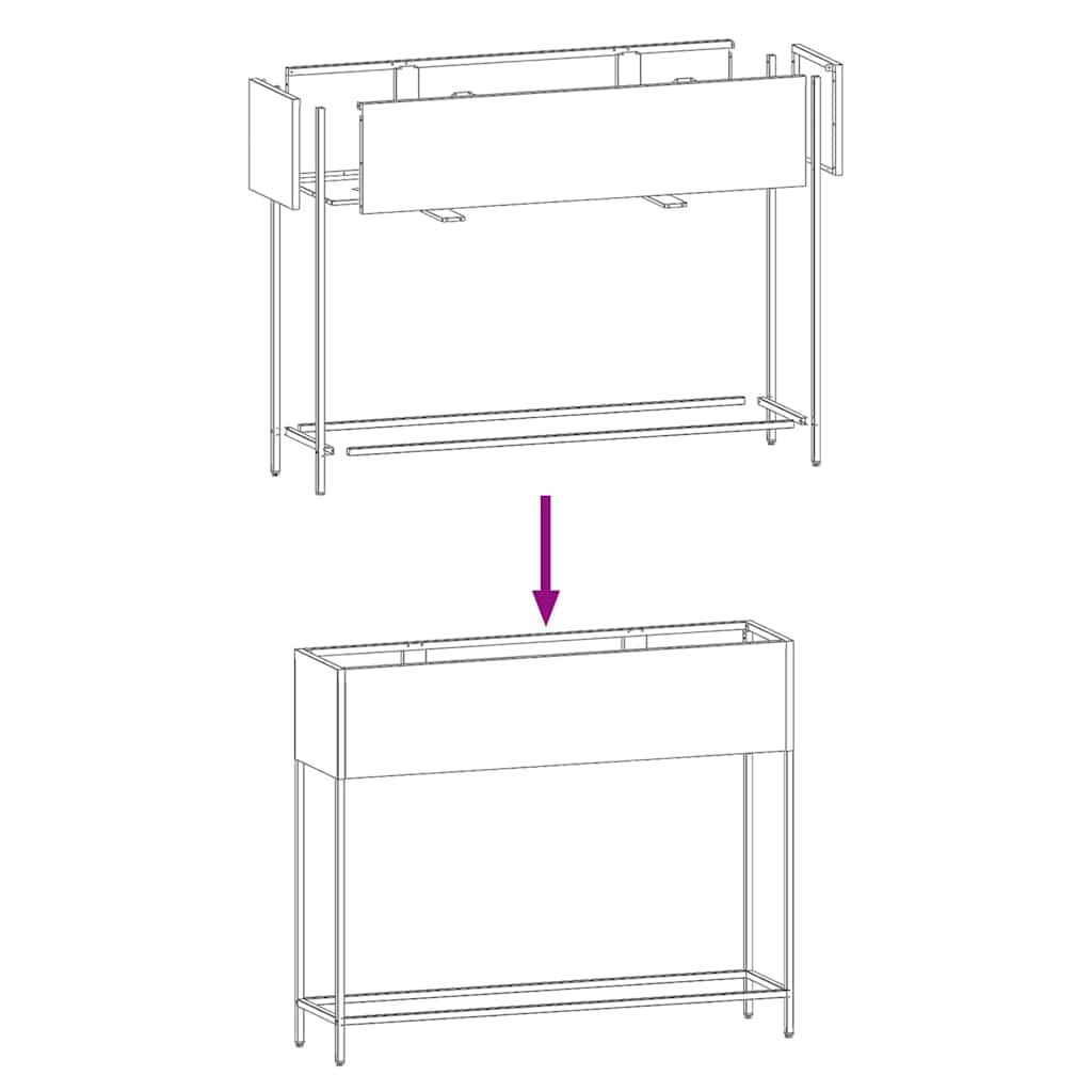 Ghiveci ridicat pentru gradina Negru 100 x 26 x 82 cm Otel — imaginea 11
