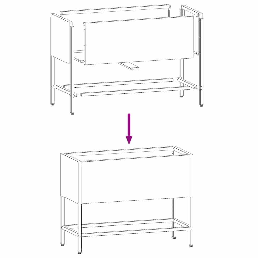 Ghiveci ridicat pentru gradina Antracit 60 x 26 x 45 cm Otel — imaginea 11
