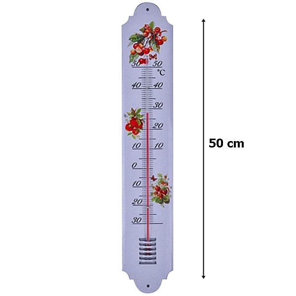 Termometru metalic CS 50 cm pentru interior/exterior -30ﾰ C + 50ﾰ C