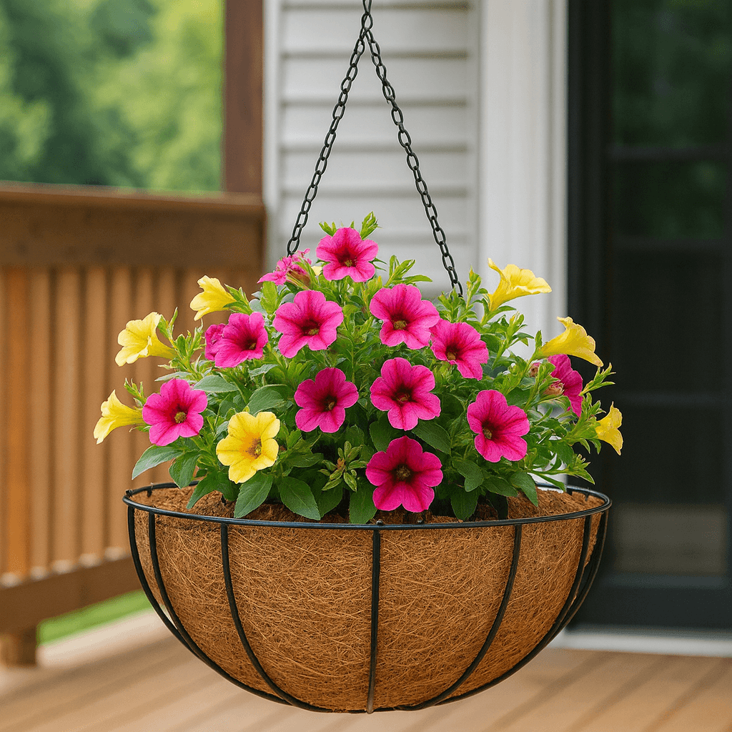 Suport pentru flori din cocos si metal SGTT Coconut 30x30x14 cm — imaginea 4