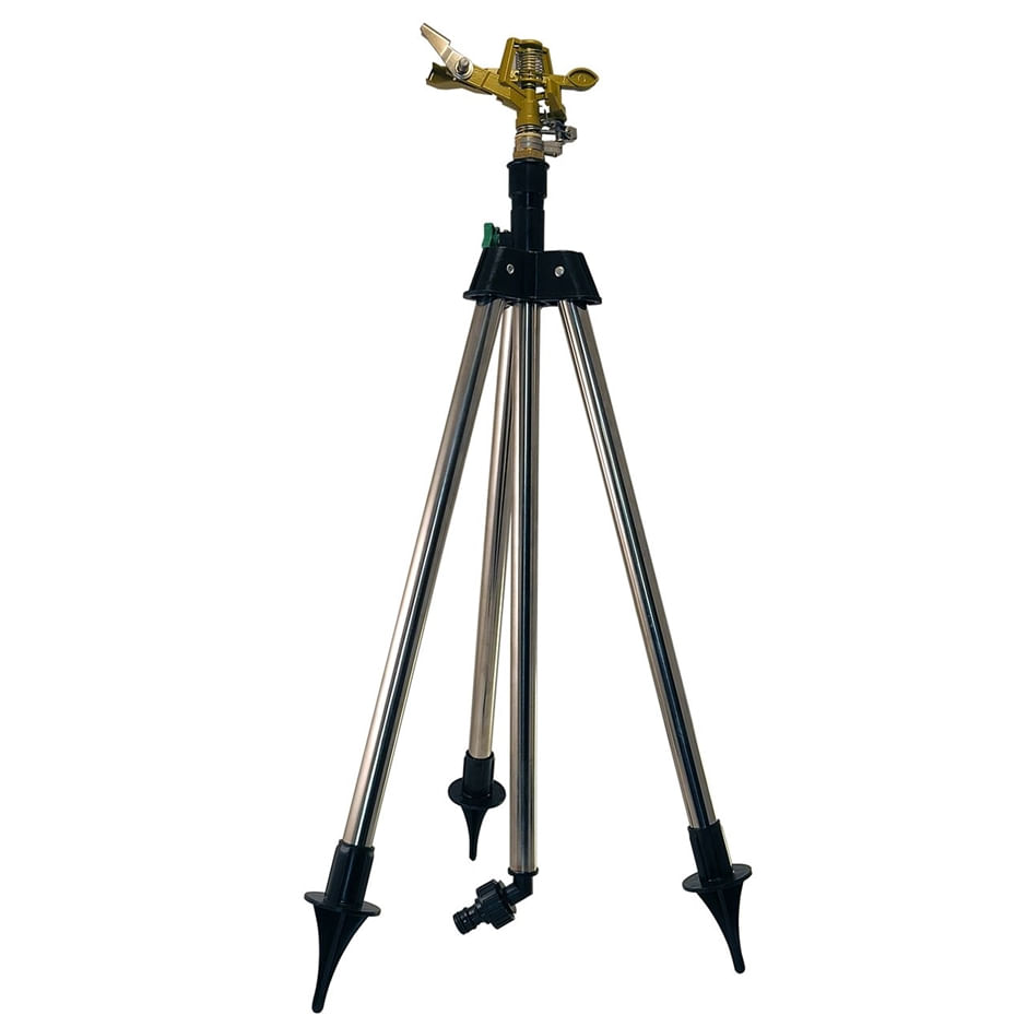 Aspersor metalic rotativ pentru gradina cu trepied 55-93 cm cu sistem prindere 3/4