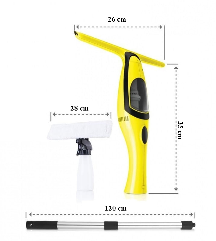Aspirator geamuri cu acumulator Li-Ion 2000mAh, telescopic max 120cm - imagine 5