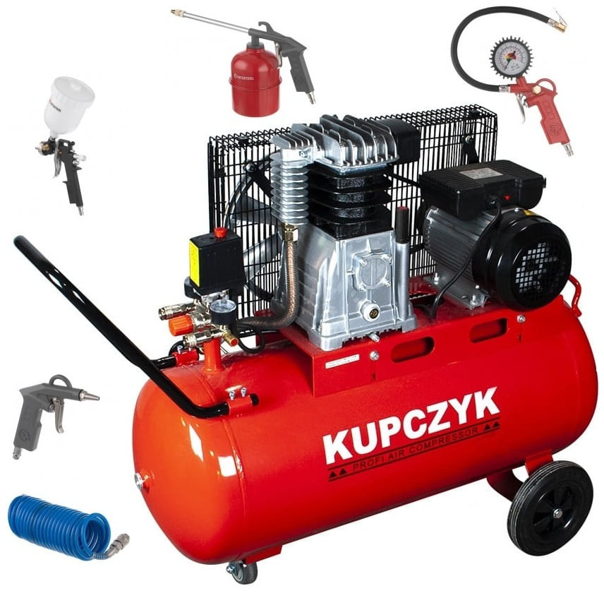 Pachet Compresor de aer industrial 90 litri + Set aer 5 piese , 345l/min 2.2kW, 220V K 400/90 DK.K400/90 — imaginea 4