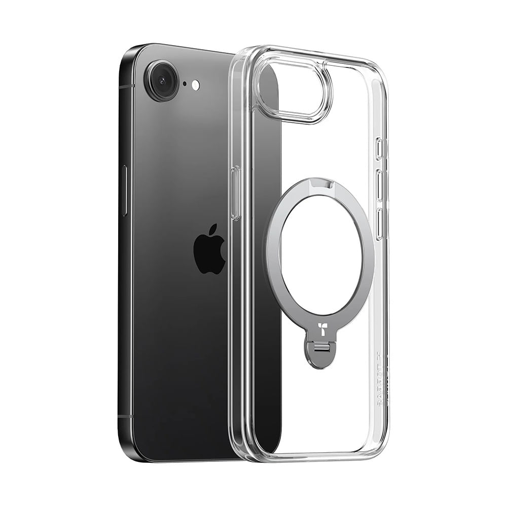 Husa pentru iPhone 16e - Torras Ostand Spin MagSafe Series - Transparent