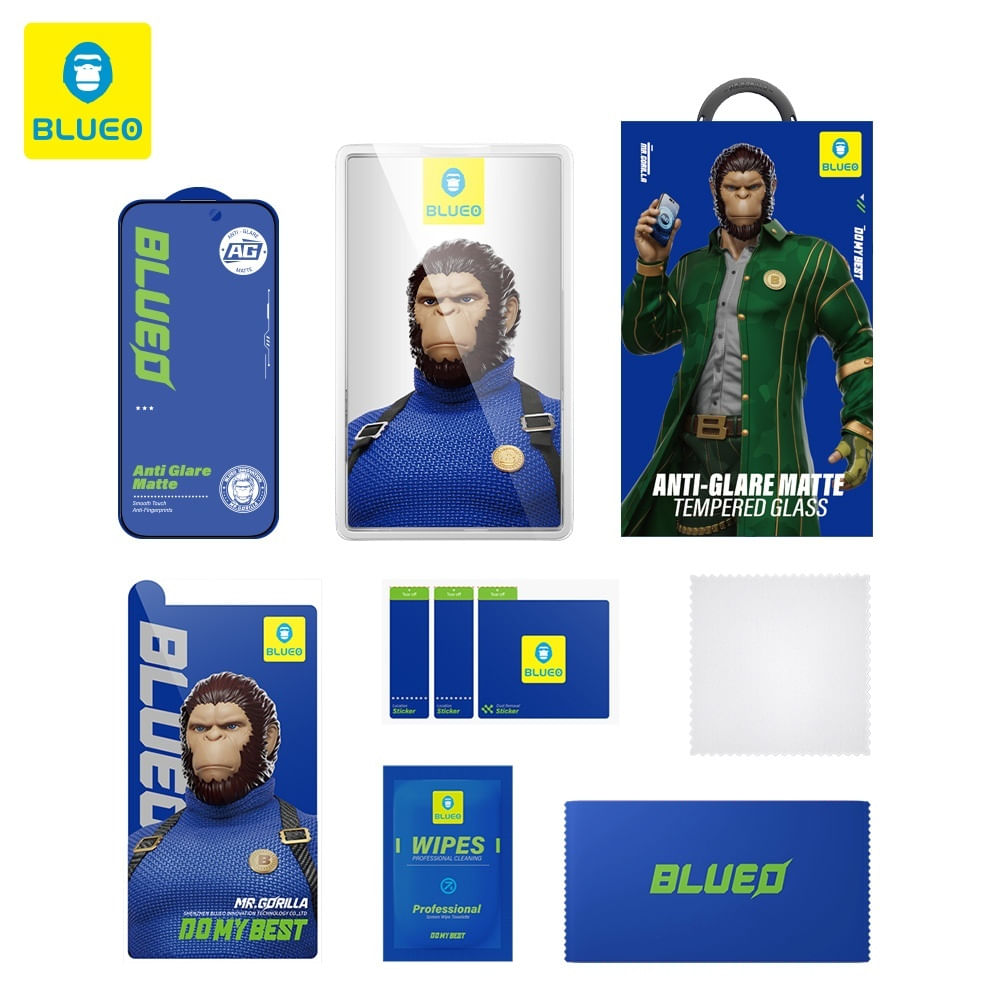 Folie pentru iPhone 13 / iPhone 13 Pro / iPhone 14 / iPhone 16e - Albastruo Anti-Glare Matte Glass - Negru - imagine 4